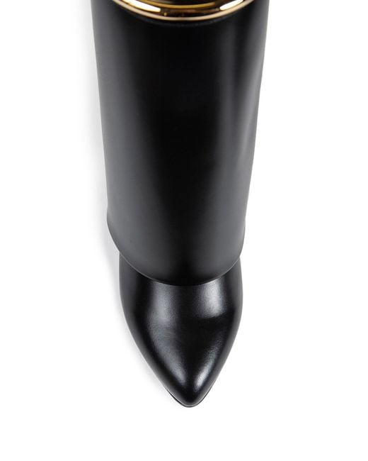 Givenchy Black Shark Pinch Leather Ankle Boots
