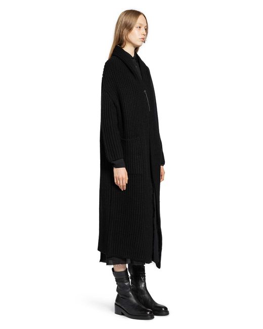 Forme D'expression Black Wool Cashmere Knit Kimono Coat