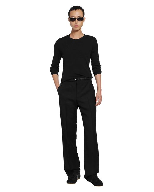 Lemaire Black Long Sleeve Ribbed Tee for men