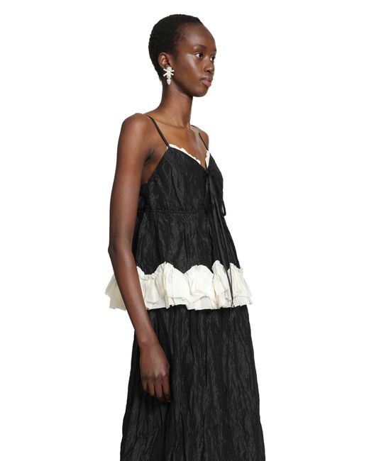 Renli Su Black Peplum Top