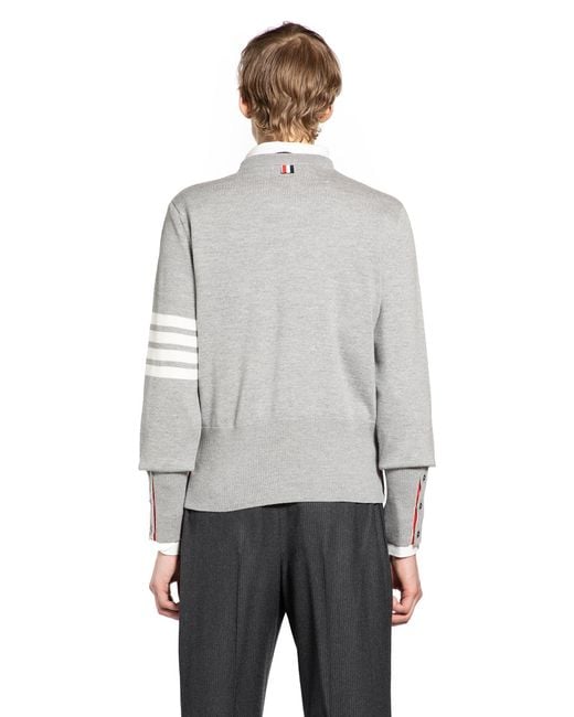 Thom Browne Gray Hector 4-Bar Sweater for men