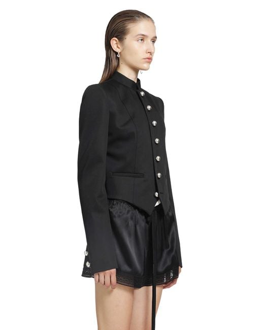 Ann Demeulemeester Black Bab Stand Collar Jacket