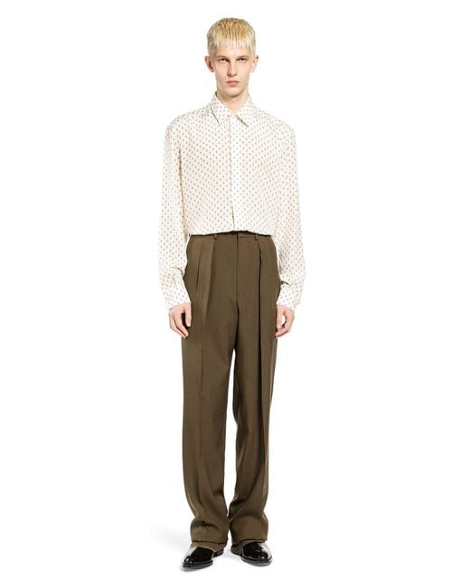 Tom Ford Green Double Pleat Trousers for men
