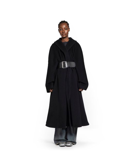 Balenciaga Black Wrap Coat