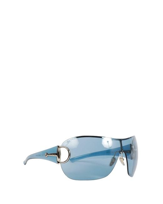 Gucci Blue Frameless Mask Sunglasses