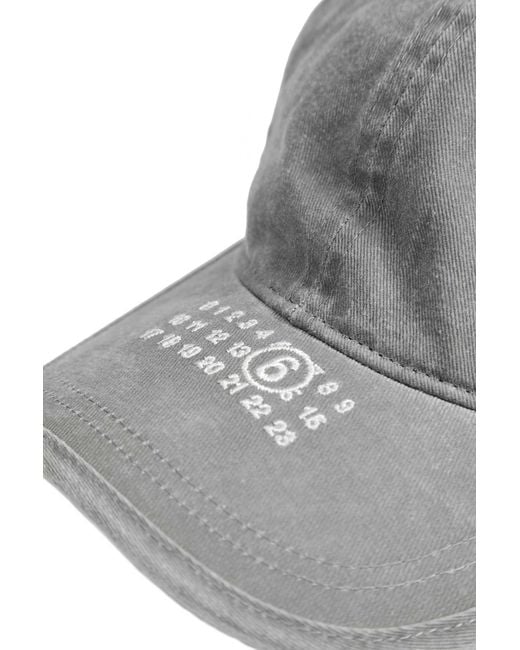 MM6 by Maison Margiela Gray Washed Cotton Label Cap for men