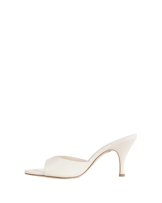 Aeyde White Samia Stiletto Mules