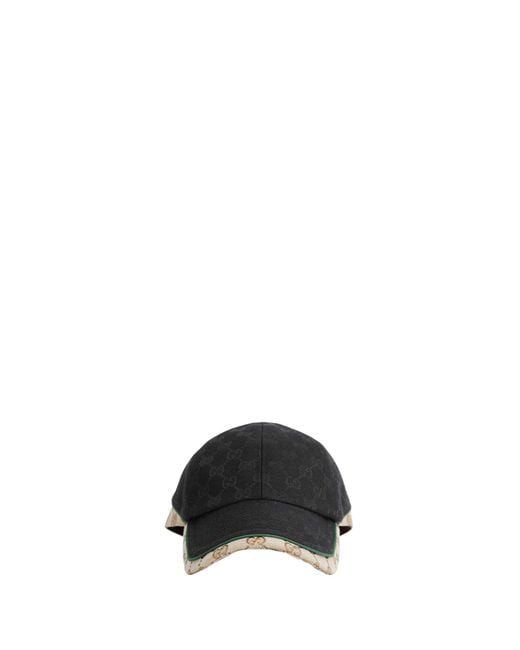 Gucci Black Gg Cotton Canvas Baseball Hat for men