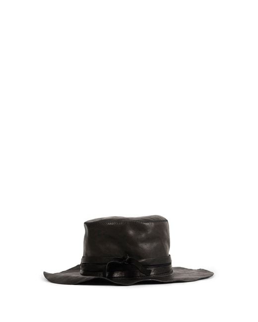 Ann Demeulemeester Black Aril Small Leather Hat With Studs