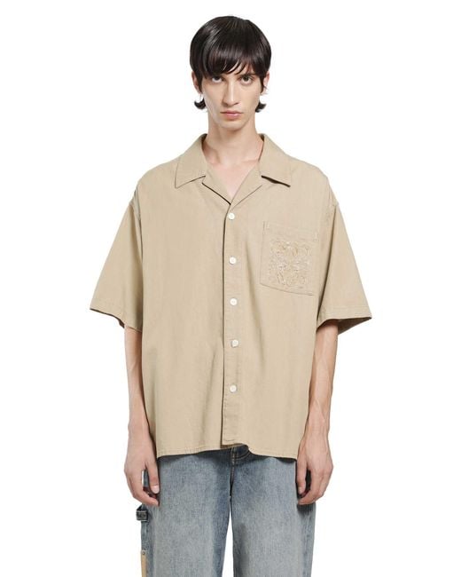 Loewe Natural Cotton Short Sleeve Shirt for men