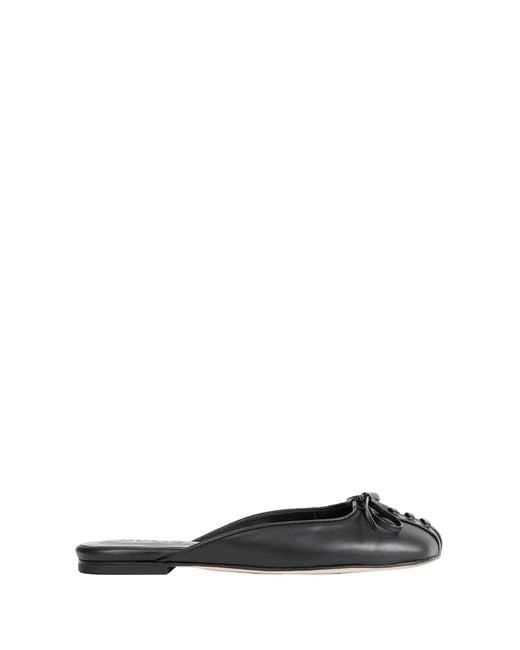 NVL-GARDE Black Lace Up Flat Open Back Ballerinas