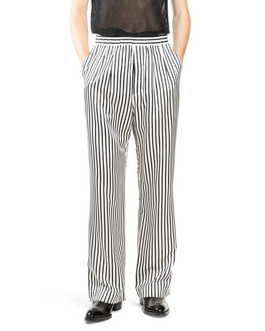 Tom Ford Gray Fluid Silk Stripe Lounge Pants for men