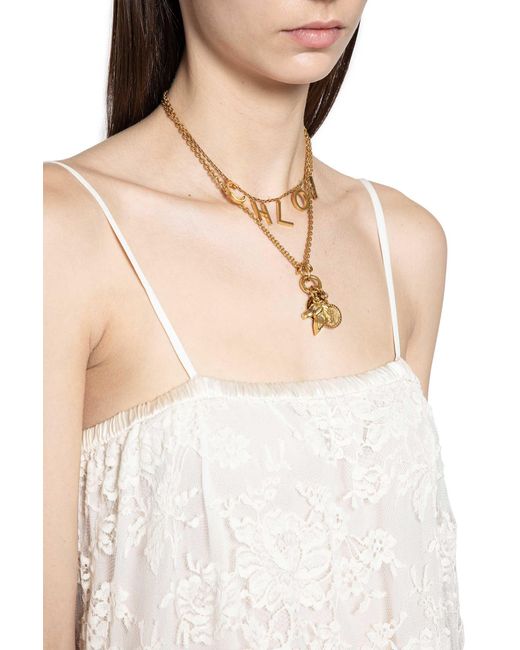 Chloé Metallic The Letters Necklace