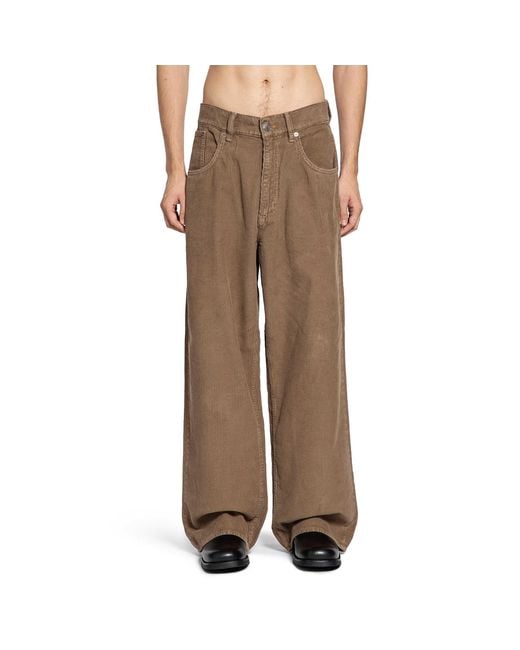 sunflower Brown Super Wide Corduroy Pants for men