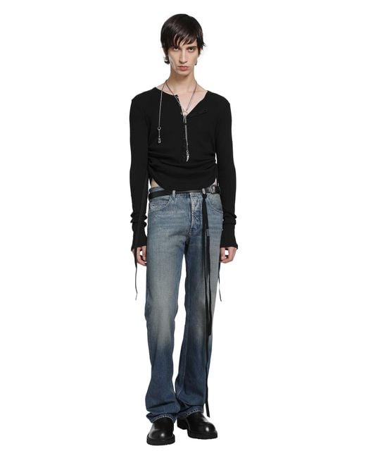 Ann Demeulemeester Black Hamar Wrinkled Serafino Top for men