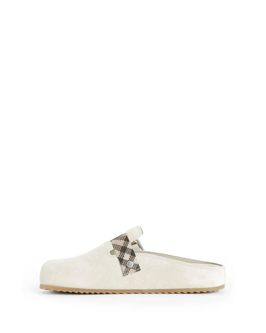 Burberry White Mules
