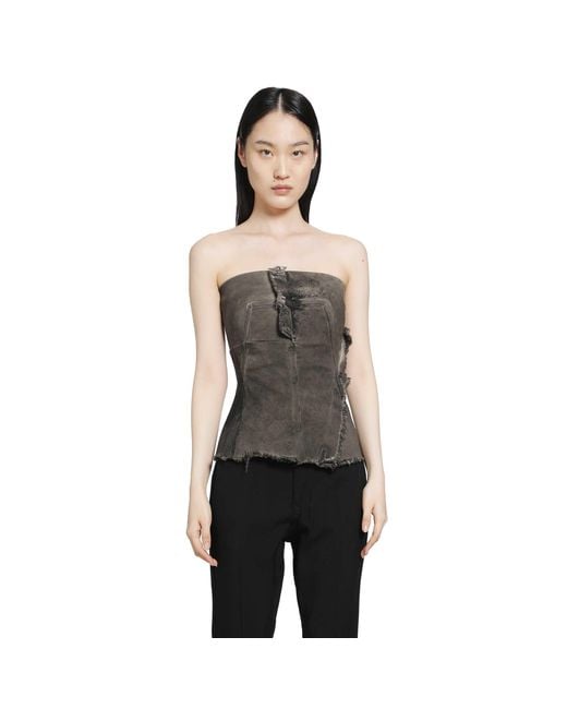 Rick Owens Black Tower Bustier Top