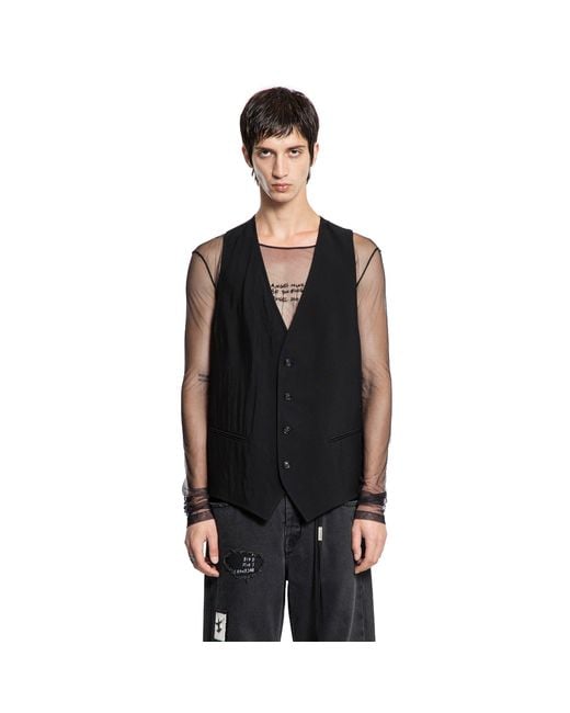 Ann Demeulemeester Black Juikko Classic Waistcoat for men