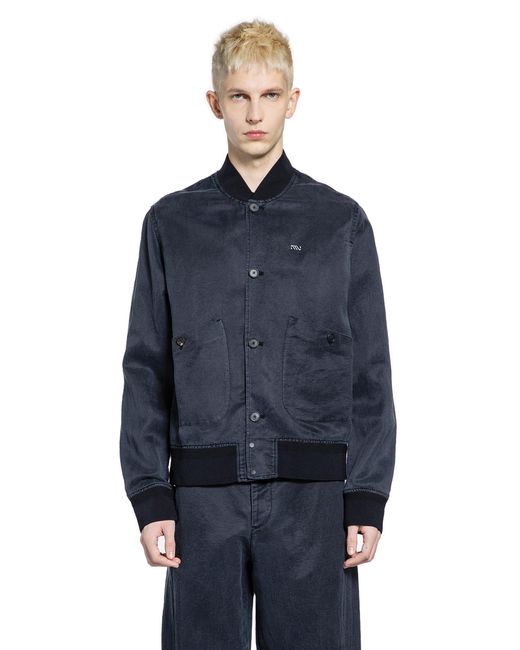 Massimo Osti Studio Blue Nylon Silk Bomber for men