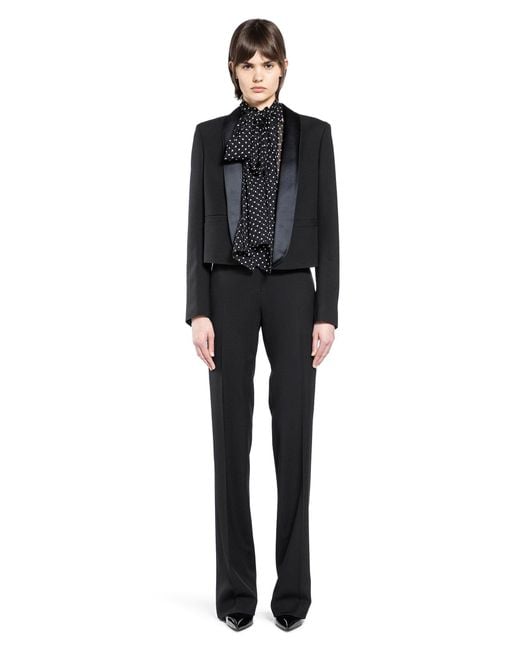 Tom Ford Black Grain De Poudre Wool Tuxedo Trousers