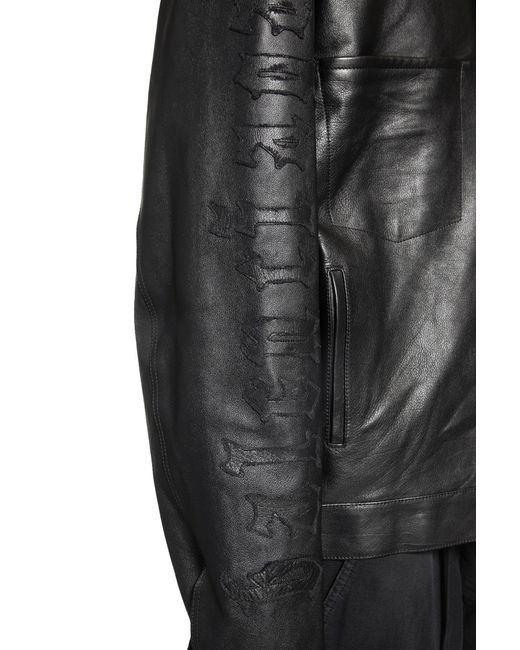 Balenciaga Black Shirt Leather Jacket for men