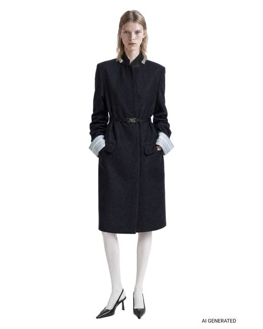 Prada Black Double Wool Coat