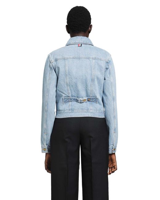 Thom Browne Blue Shrunken Selvedge Denim Jacket