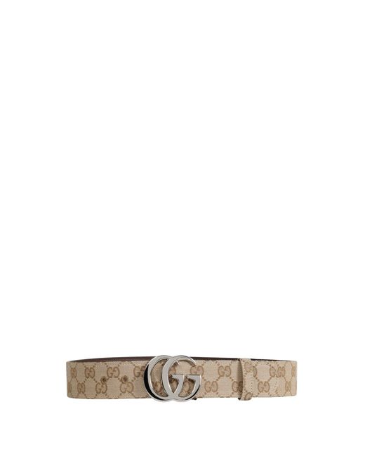Gucci Natural Flat Marmont Canvas Belt for men