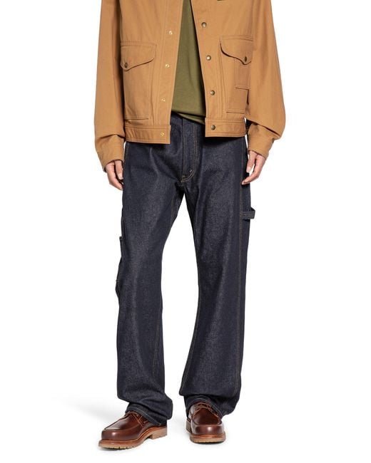 Junya Watanabe Blue Paneled Straight Jeans for men