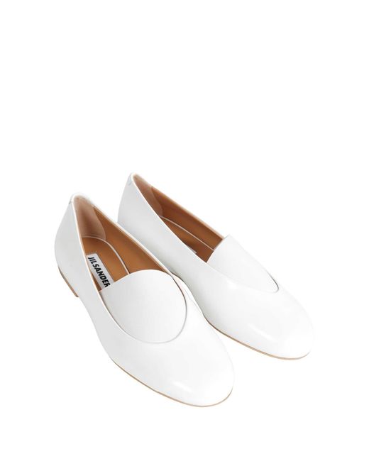 Jil Sander White Elyss Ballerina