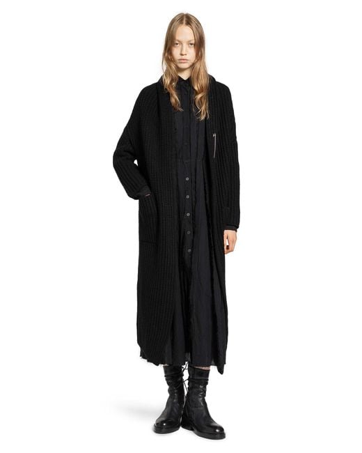 Forme D'expression Black Wool Cashmere Knit Kimono Coat