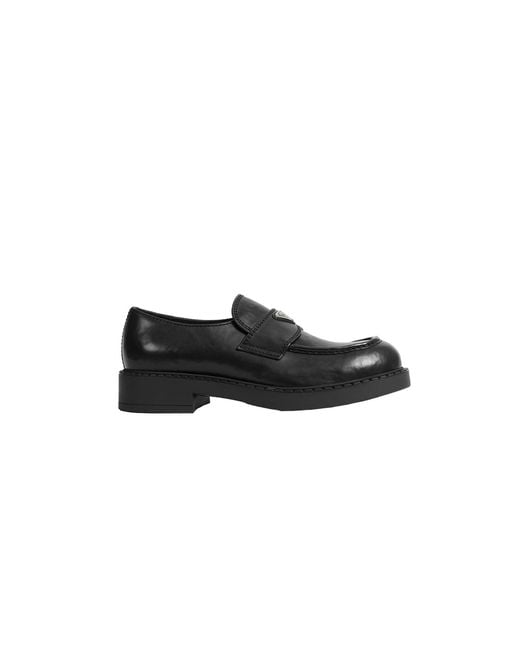 Prada Black Leather Loafers for men