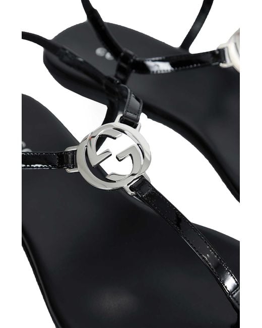 Gucci Brown Interlocking G Thong Sandals