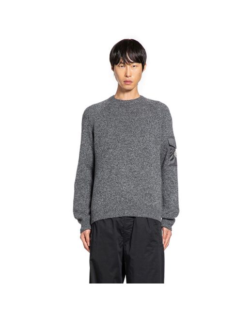 Moncler Gray Mouliné Wool And Cashmere Sweater for men