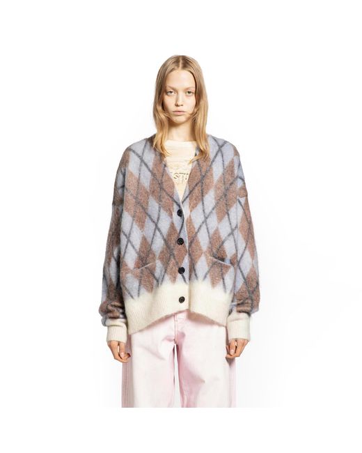 Acne Pink Mohair Wool Knit Cardigan
