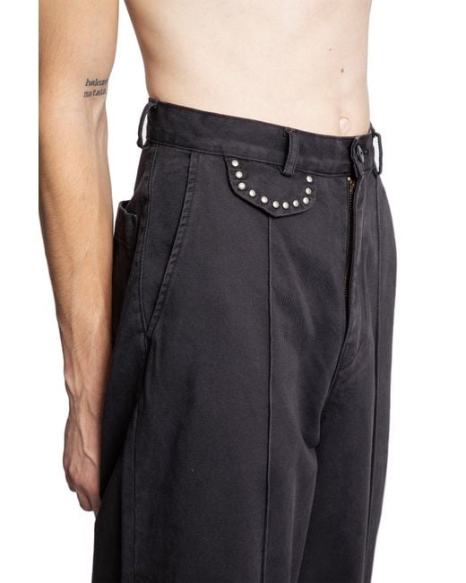 Kapital Chino Boogie Day Baggy Pants in Black for Men | Lyst