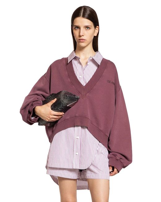The Attico Purple V-Neck Logo Sweatshirt