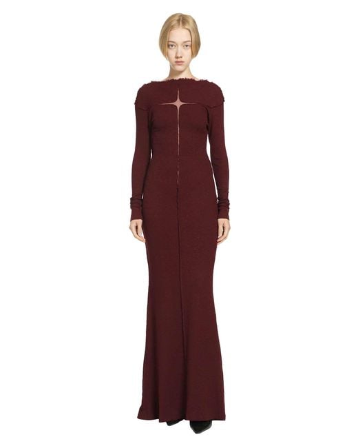 Daisy London Red Slubbed Rib Dress With Frayed Edges
