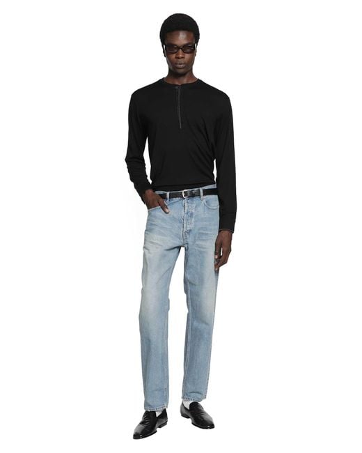 Tom Ford Black Wool Silk Cashmere Henley for men