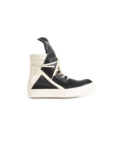 Rick Owens White Temple Geobasket High-Top Sneakers