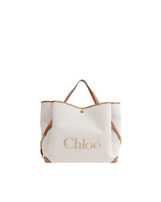 Chloé White Clover Tote Bag