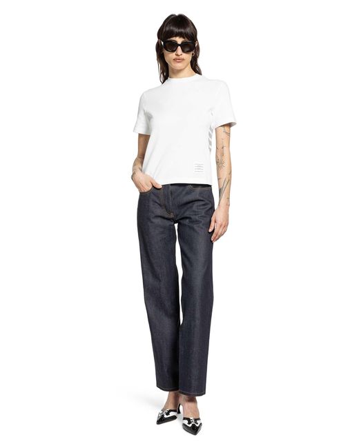 Thom Browne White Classic Piqué 4-Bar Tee
