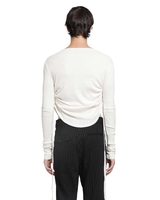 Ann Demeulemeester White Hamar Wrinkled Serafino Top for men