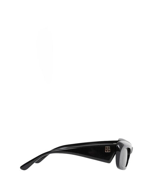 Balenciaga Black Diva Rectangle Sunglasses