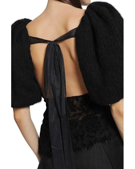 PAULINE DUJANCOURT Black Laia Hand-Knit Alpaca Lace Top