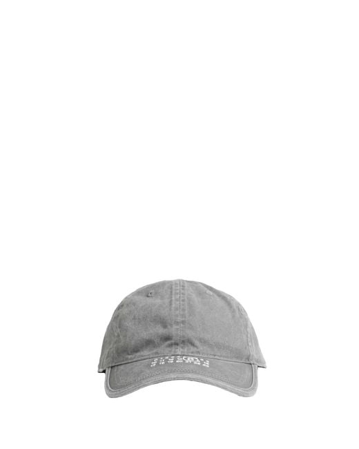 MM6 by Maison Margiela Gray Washed Cotton Label Cap for men