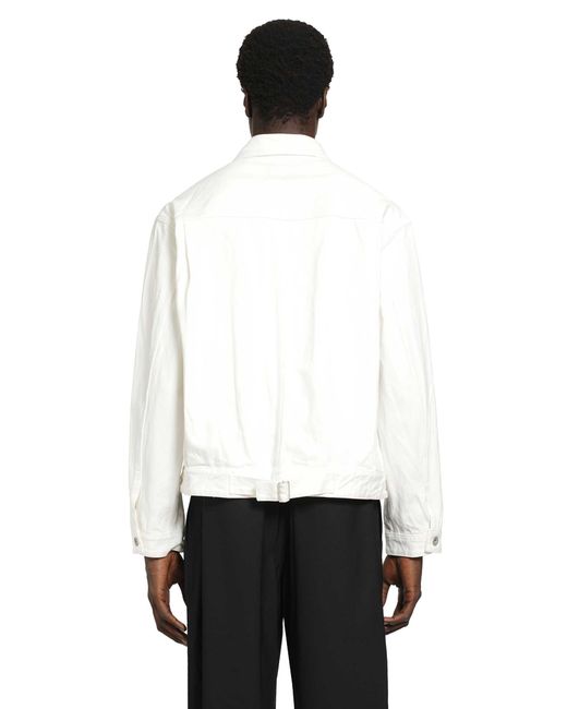 Studio Nicholson White Crinkle Denim Jacket for men