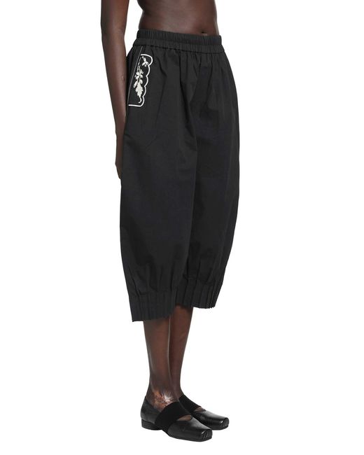 Renli Su Black Cropped Barrell Trousers