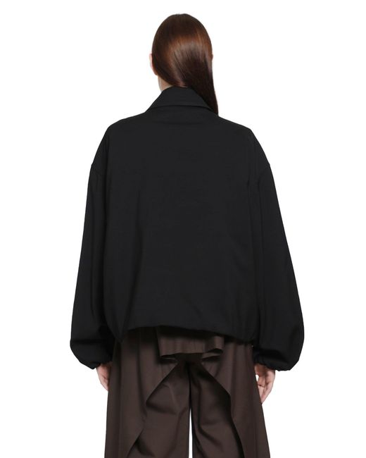 Loewe Black Viscose Wool Harrington Jacket