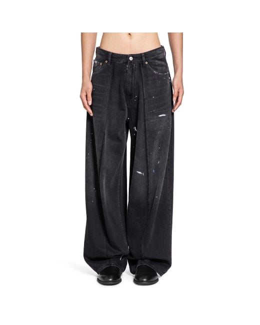 MM6 by Maison Margiela Painted Wide Leg Jeans in Black for Men | Lyst